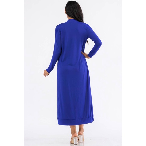 Two-Piece Dress and Cardigan Set, Sizes Small - 1XLarge (Navy Blue) - Picture 3 of 5